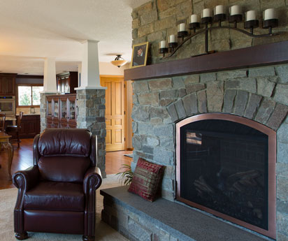 Custom built fireplace mantle